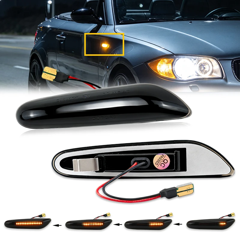2 Stück LED Dynamische Seitenblinker für BMW E90 E91 E92 E93 E60 E61 E81 E82 E83 E84 E88 E46