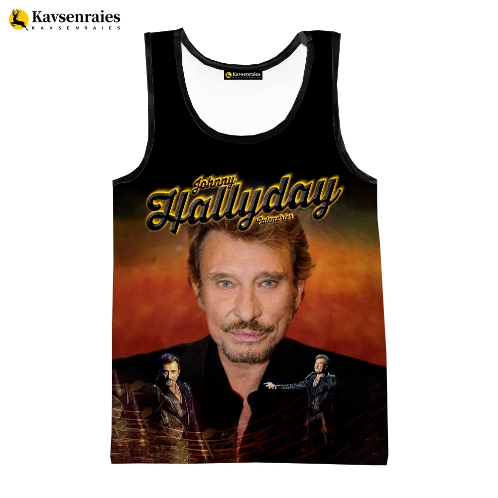 Rock Singer Johnny Hallyday 3D Printed T Shirt Men Tank Tops Summer Casual Johnny Hallyday Tank Tops Hip Hop Oversized Tees