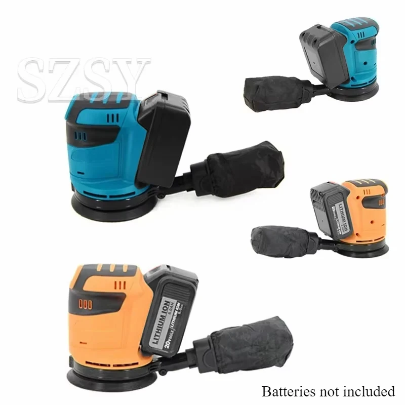 3-Gang 125mm Elektrischer Schleifer Kabelloser Holzschleifer Polier- und Schleifmaschine mit Schleifpapier für Makita DeWalt 18V Akku