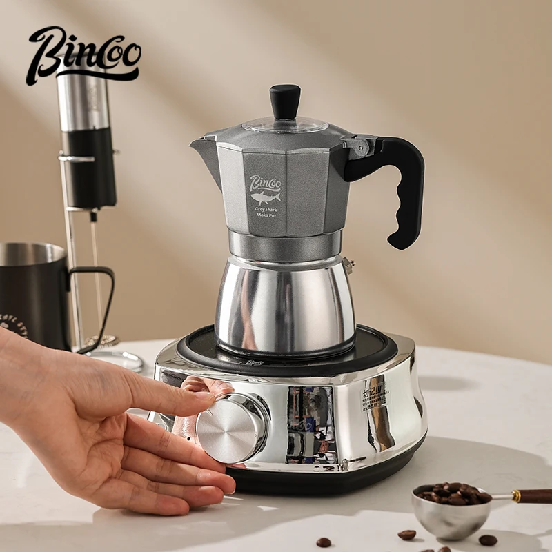 Bincoo วาล์วคู่ Espresso Maker Moka Pot สําหรับคลาสสิกอิตาเลี่ยนและ Cuban Café Brewing Professional Home Barista Accessorie