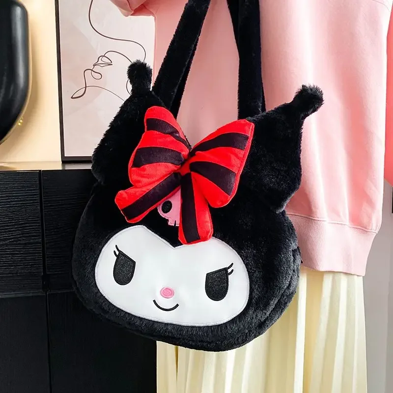 kuromi Sanrio anime kreskówka śliczna pluszowa torba na ramię kreatywna kawaii podmiejska torba pod pachami przenośna torba na ramię o dużej