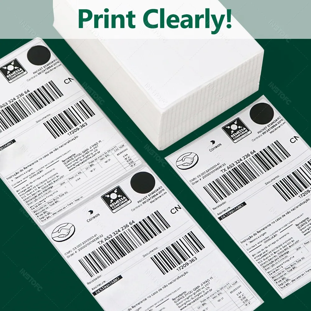 500pcs 4x6" Thermal Label Paper 100pcs Adhesive Sticker Thermal Paper Holder Stand For Shipping Label Express Barcode Print