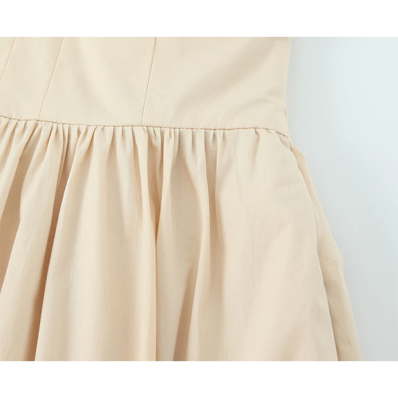 YENKYE セクシーな背中の開いたスパゲッティストラップミディドレス女性 V ネックプリーツ A ラインサマードレス女性パーティー Vestidos