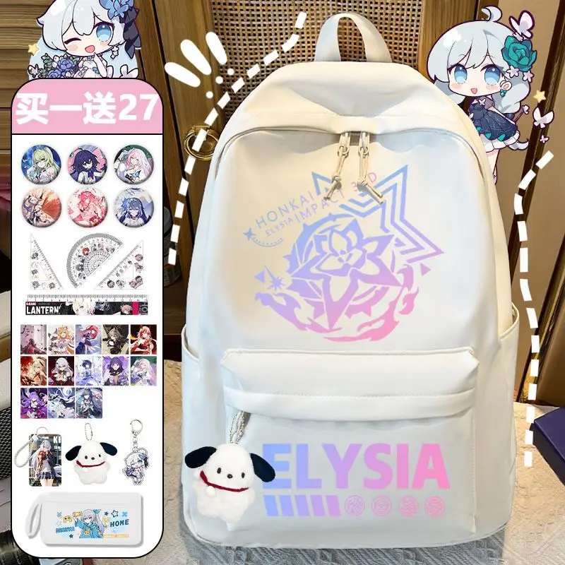 

Honkai Impact 2D 3 Elysia Collaboration School Peripheral Student Backpack Large Capacity Waterproof Double Shoulder Bag Anime