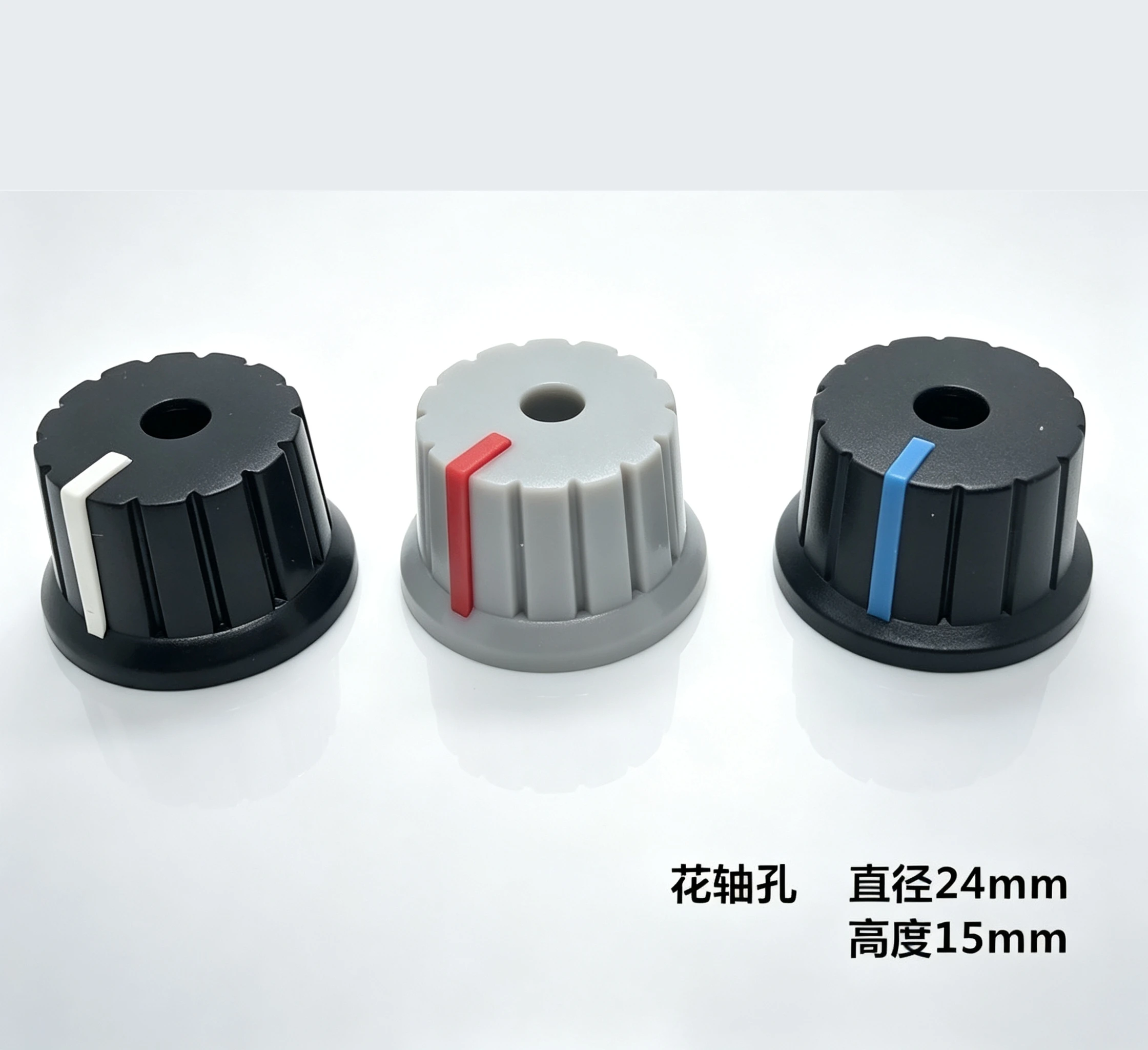 100pcs Plastic Knob Cap 24*15MM Spline Shaft for Potentiometer Encoder Band Switch