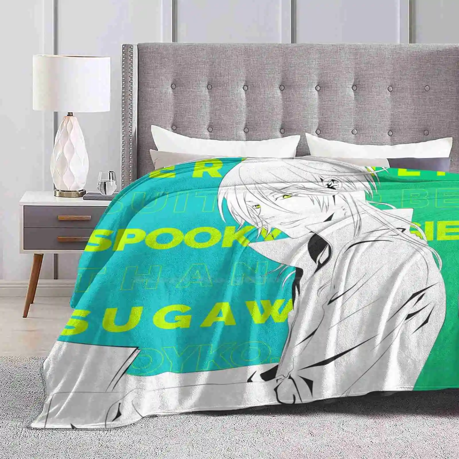 Psycho Pass All Sizes Soft Cover Blanket Home Decor Bedding Anime Manga Psychopass Tokyopop Toeianimation Makishima Neon Green