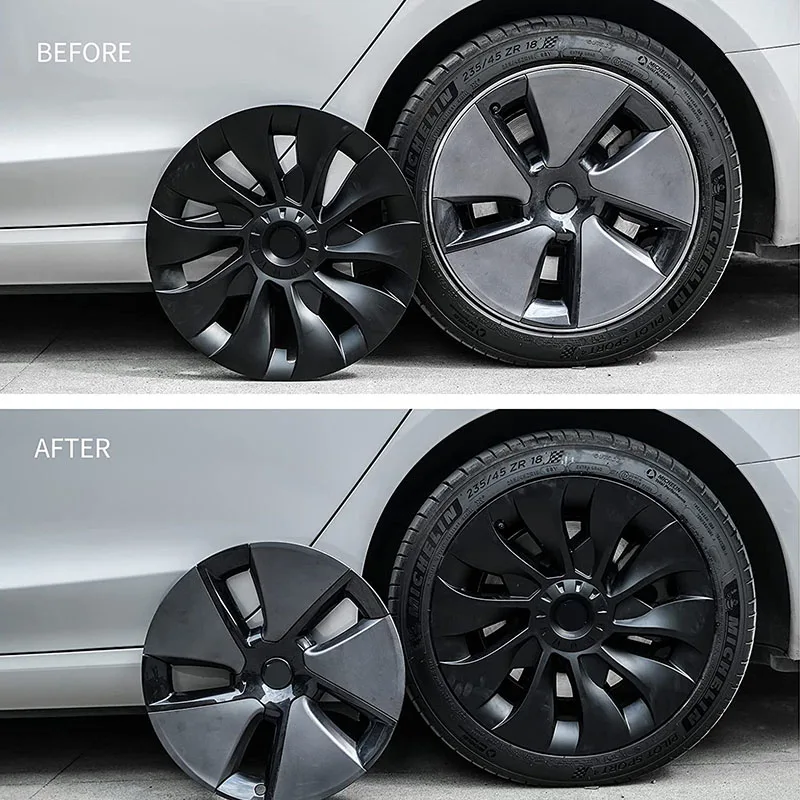 Car Hubcap For Tesla Model 3 Hub Cap 18 Inch 2016 ~ 2023 Performance Replacement Wheel Cap Automobile Full Rim Cover Accessories