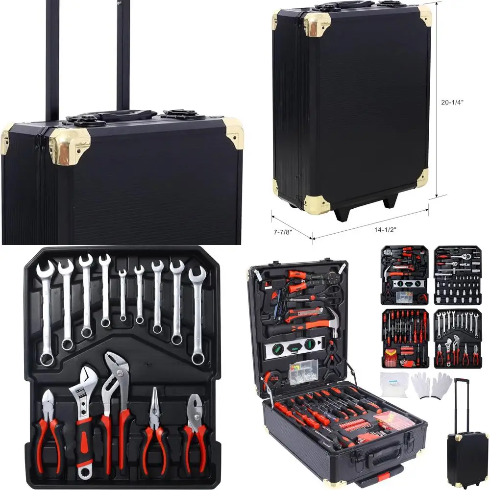 

All-in-One 969-Piece Black Tool Kit for Home Repairs with 4-Drawer Storage and Rolling Case