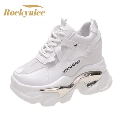 2023 kobiet Chunky Sneakers platforma Ulzzang buty sportowe letnie grube dno oddychająca siatka obuwie 11CM wysokie obcasy kobieta