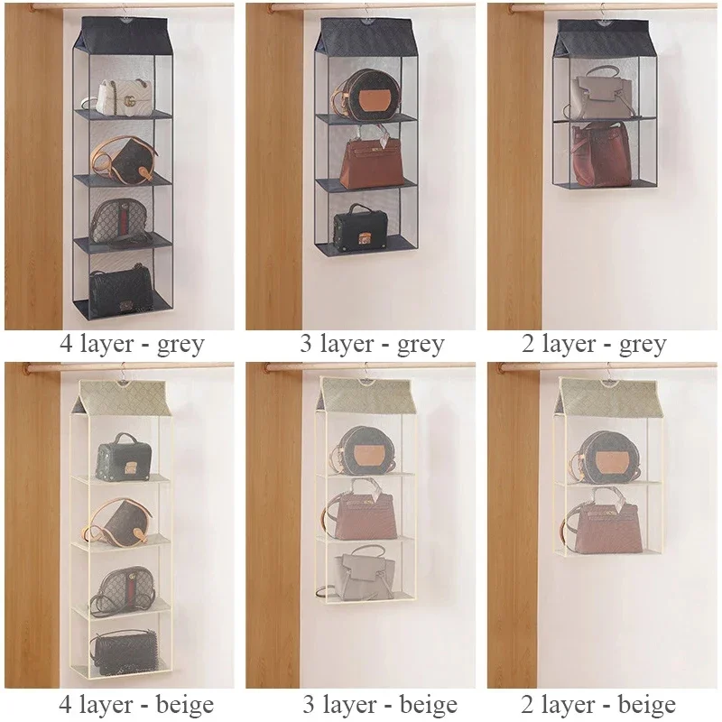 Closet Handbag Hanging Organizer For Wardrobe Storage Bag Door Wall Clear Sundry Shoe Bag with Hanger Pouch Handbag organizer