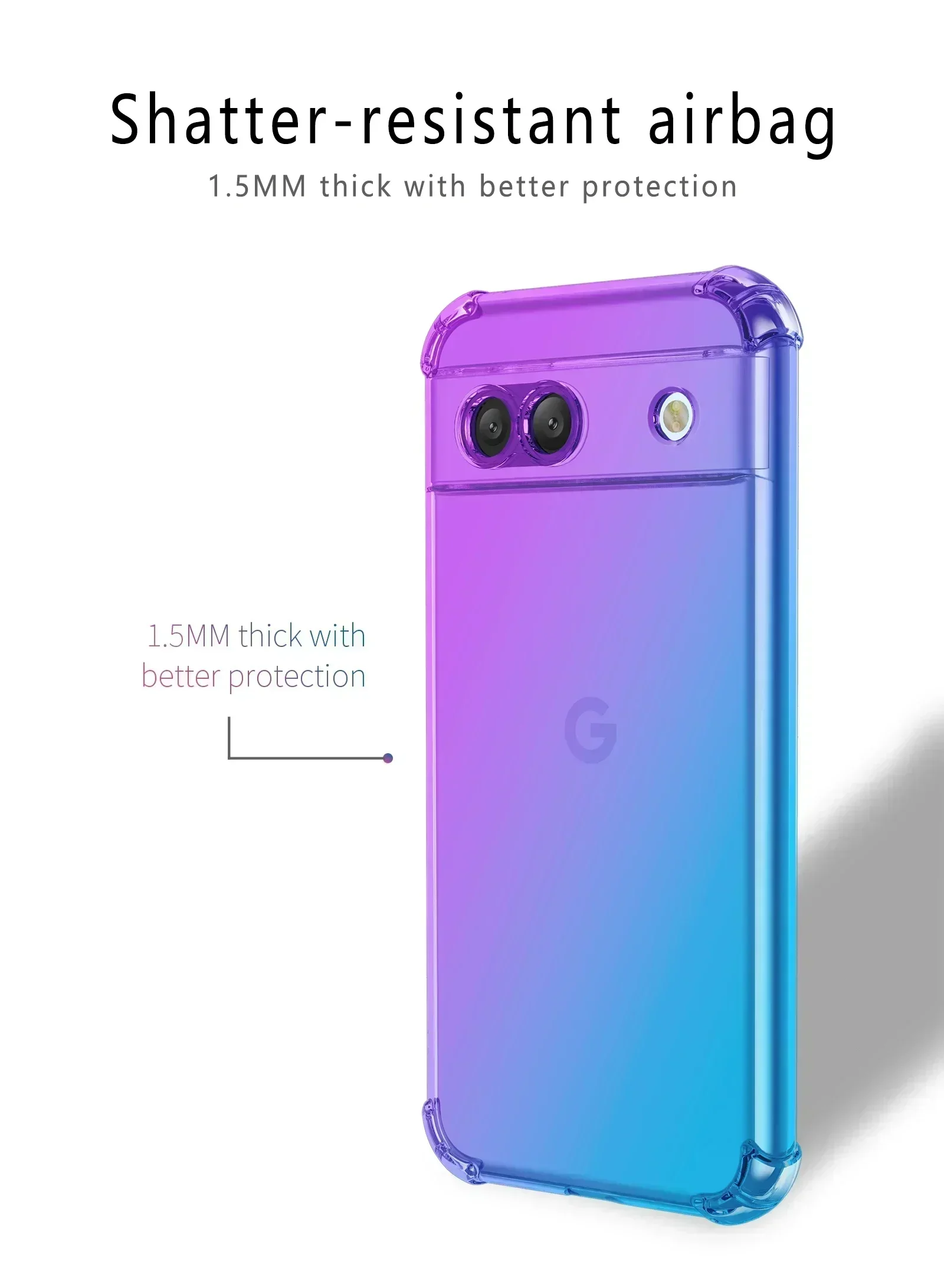 Caso tpu à prova de choque para google pixel 9, 8a, 8 pro, 7a, 7 pro, 6xl, capa protetora para celular