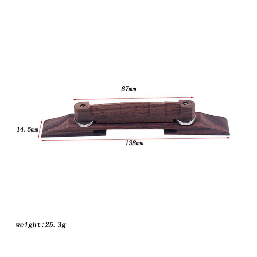 

Roller Saddle Guitar Bridge Brown Adjustable Height Arc Design Lightweight Replacement for Bass Guitar Parts Bridge