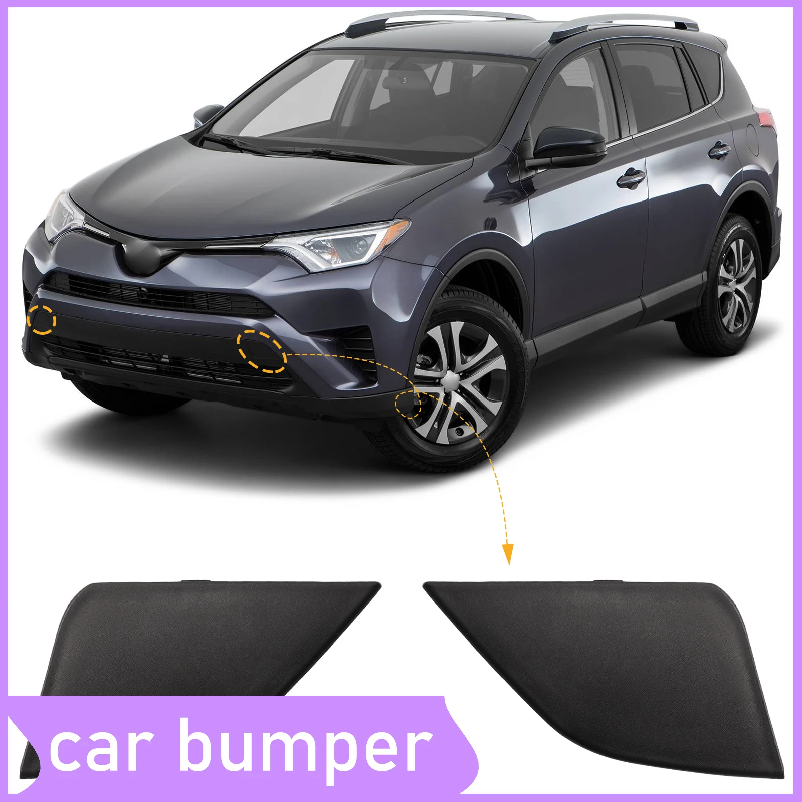 

Front Bumper Tow Hook Cap Towing Eye Cover For Toyota RAV4 2016-2018 532860R080 532850R080 Car Accessories