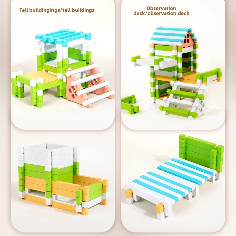لبنات بناء لوبان نقر ولسان، مهندسي البناء، هدايا تعليمية للأطفال، خشبية لطفولة الوالدين والطفل في مرحلة الطفولة المبكرة