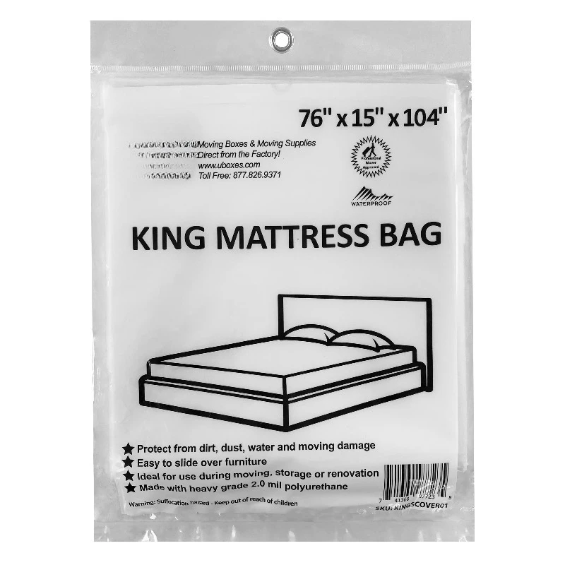 

Plastic Bags Mattress Storage And Moving Covers, King - Breathable (1 Pack)