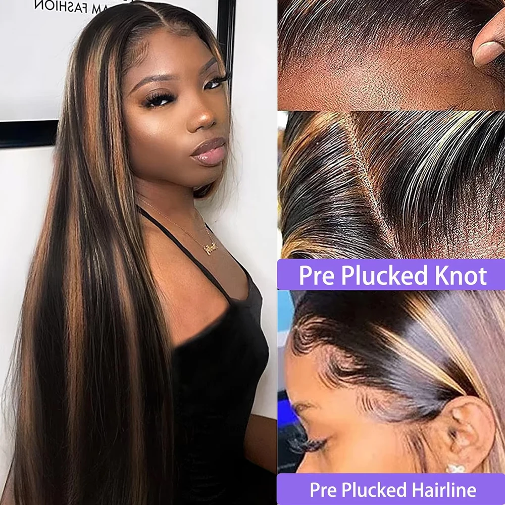 FB30 Straight Human Hair Wig 13x6 HD Lace Frontal Human Hair Wig Colored 200 Density 46 Inches Human Hair Wigs For Women