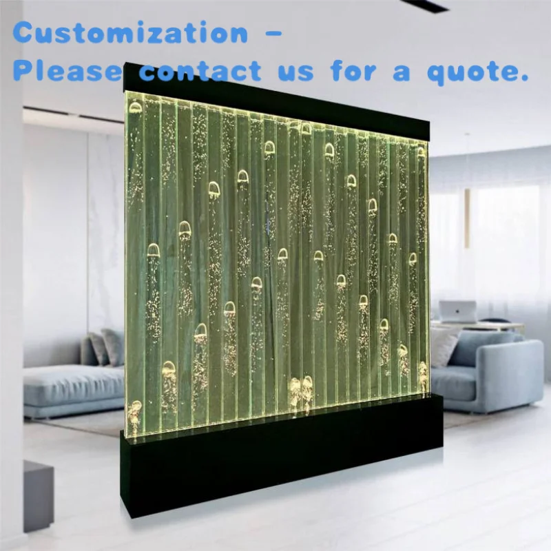 

custom.LED Lights Stainless Steel Base Acrylic Floor Standing square Bubble Wall