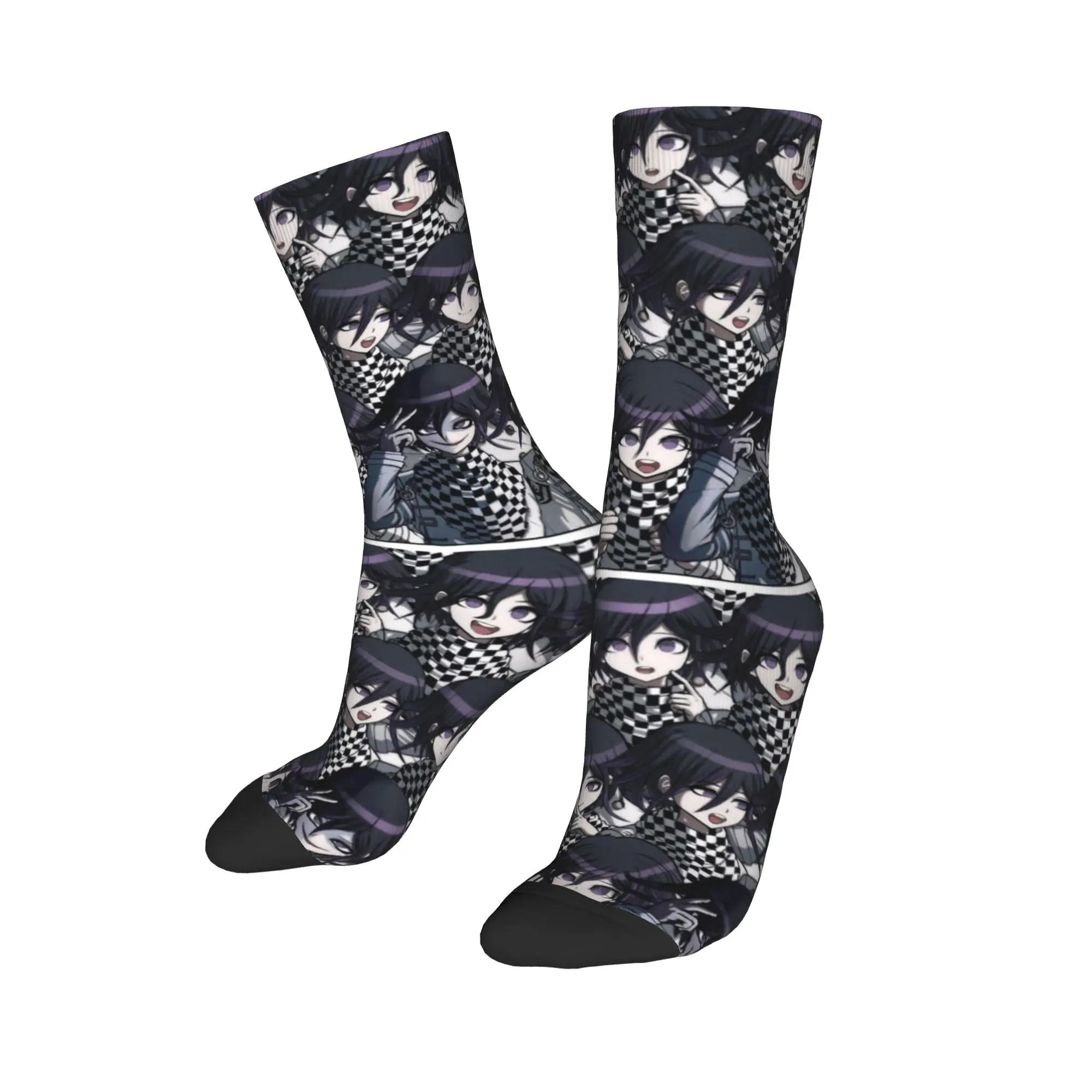 Fashion Kokichi Manga Collection Football Socks  Polyester Middle Tube Socks for Unisex Sweat Absorbing