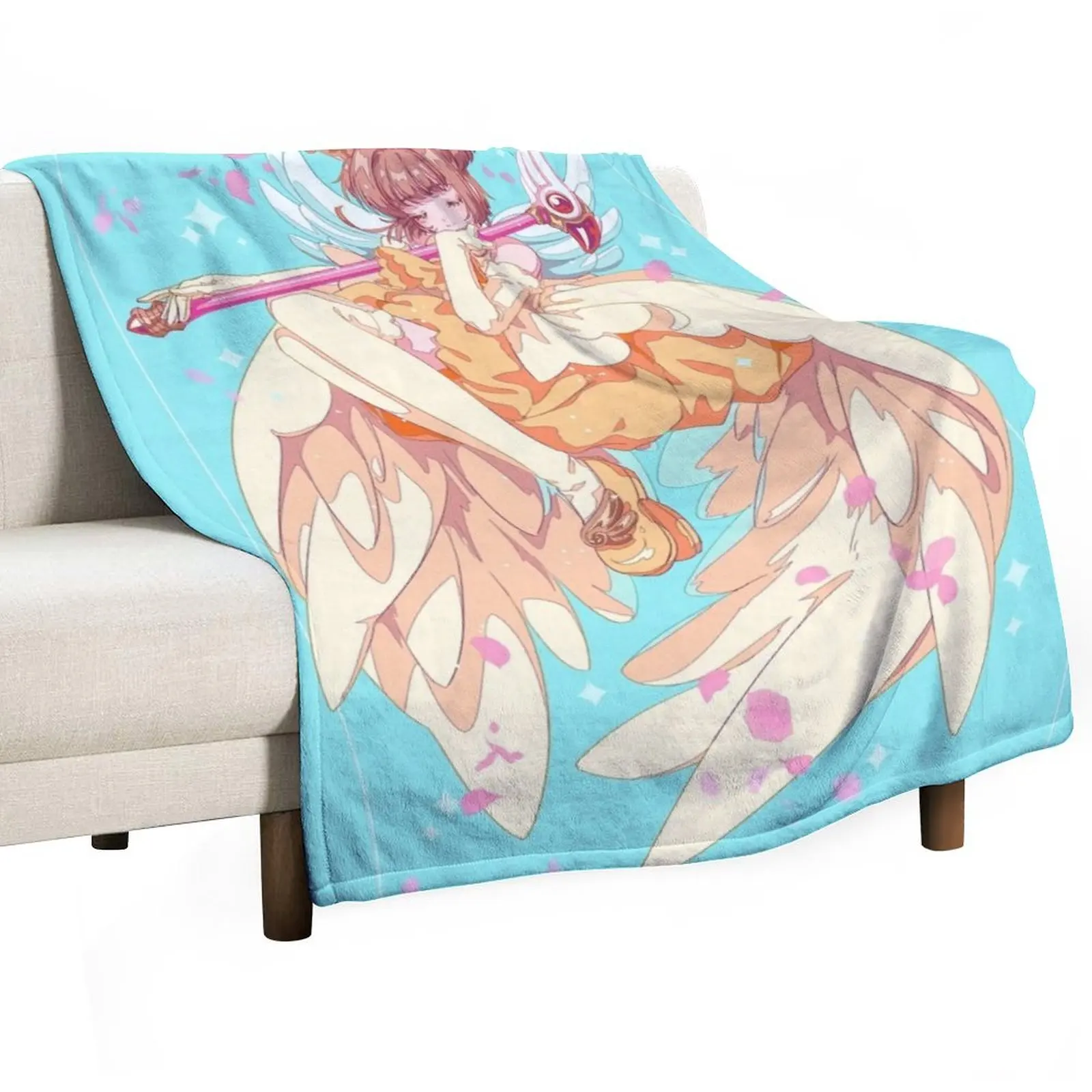 

Cardcaptor Sakura The Angel Queen Throw Blanket Retros Plaid Plaid on the sofa Blankets