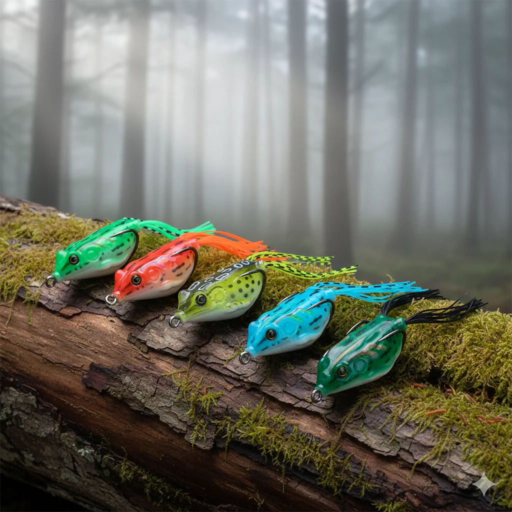 55mm 12,5g Weicher Frosch-Angelköder Silikon-Donnerfrosch Doppelte Unkrautfreie Haken Topwater Ray Frog Künstlicher Köder für Bass und Hecht
