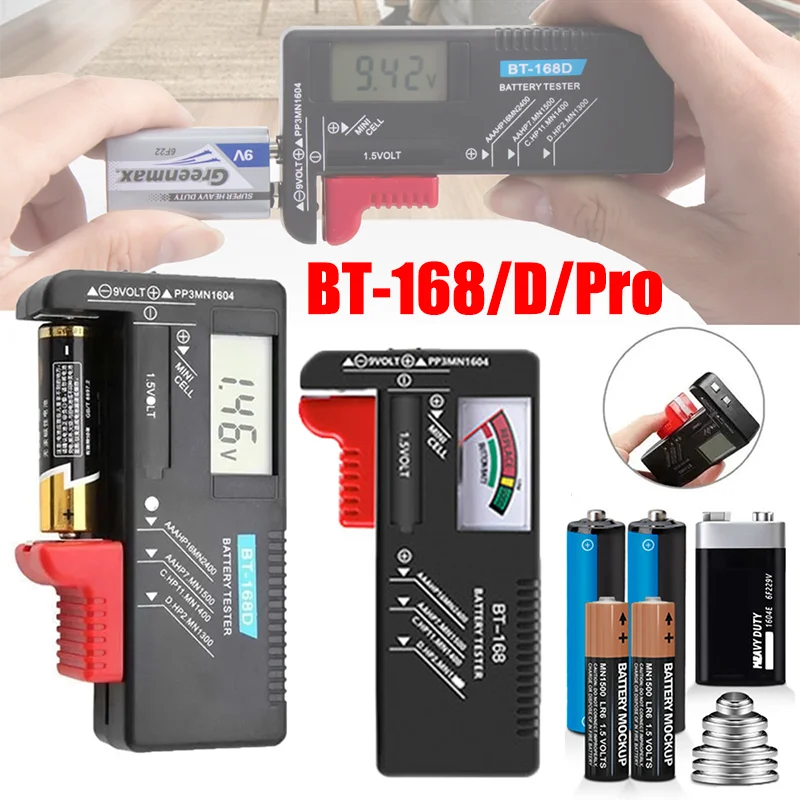 BT-168 PRO Digital Lithium Battery Capacity Tester Checkered Load Analyzer Display Check AAA AA Button Cell Universal Test