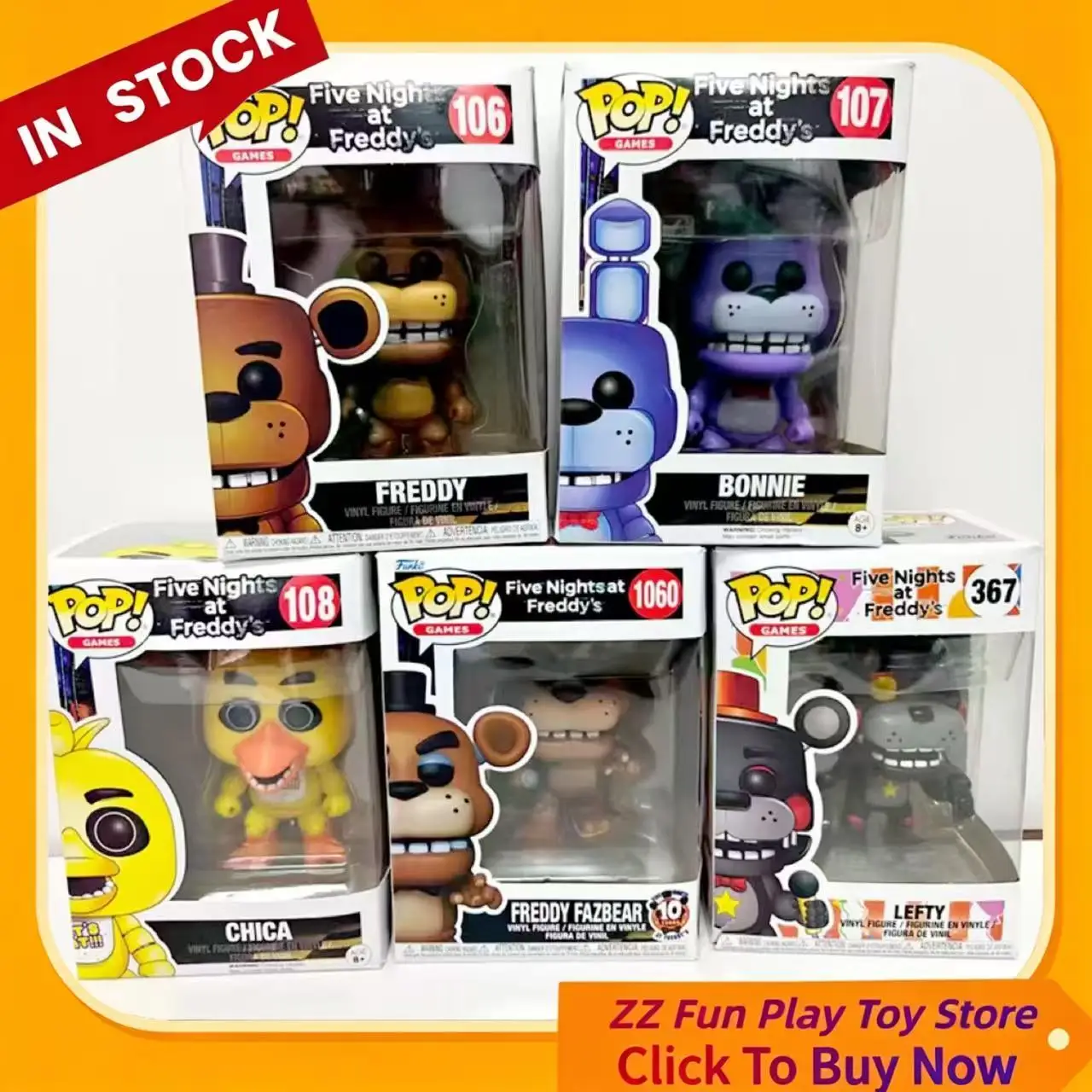 

In Stock Five Nights At Freddy's Bonnie Freddy Chica Foxy 106 107 108 1060 Limited Edition Model Toy Collection Statue Doll Gift
