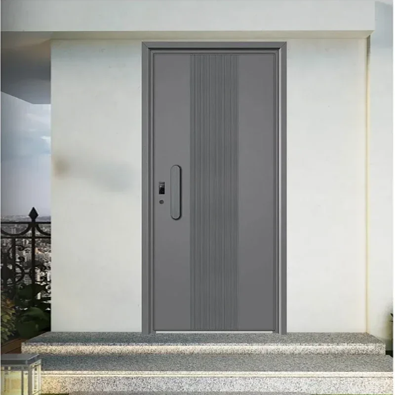 

Customizable Front Door Exterior Modern Automatic Fingerprint Lock Doors Luxury Entry Puerta Entrada Hogar Home Furniture