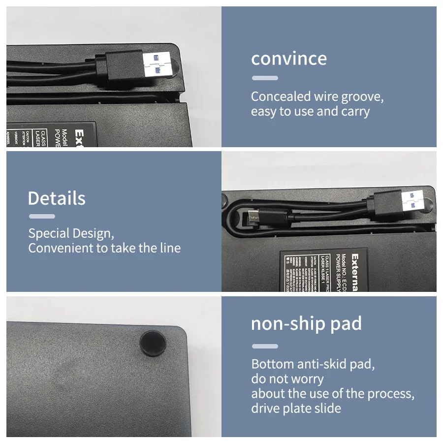 2in1 USB3.0 C سليم خارجي DVD RW CD الكاتب محرك الموقد قارئ لاعب محركات الأقراص الضوئية لأجهزة الكمبيوتر المحمول DVD الموقد DVD Portatil