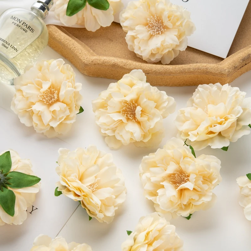 10 Stück Künstliche Seiden-Pfingstrosenblumen für Scrapbooking, DIY, Kunsthandwerk, Staubknospen für Heim-, Party-, Hochzeitsdekoration, Garten, Weihnachten – Detail 7