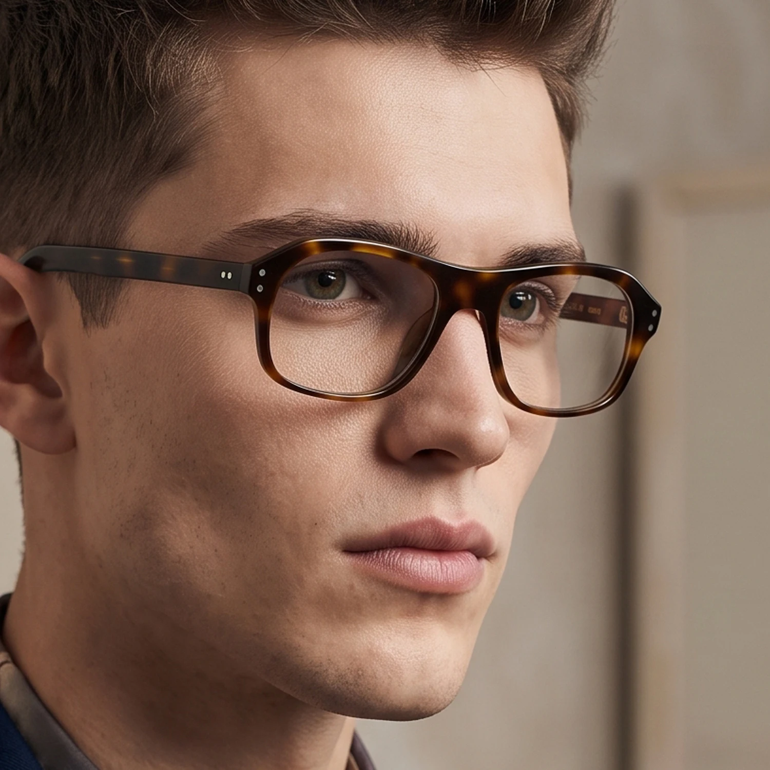 Kingsman Brillengestell mit Etui, Retro, handgefertigt, Acetat, rechteckige Brillen für Herren, Kingsman Agent Eggsy-Brille – Detail 11