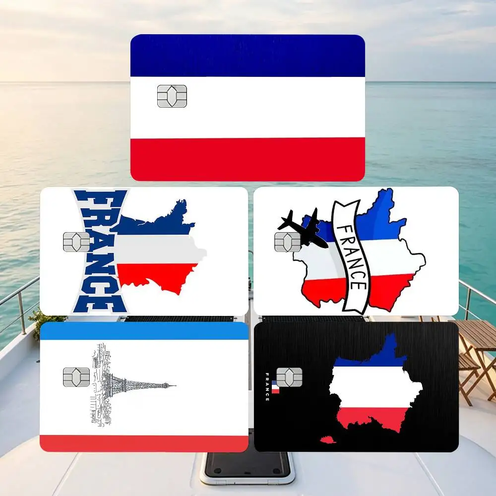 France Aesthetic FlagS Pattern  Credit Card HD Stickers Small Chip Waterproof Sticker Game Card Decal Gift