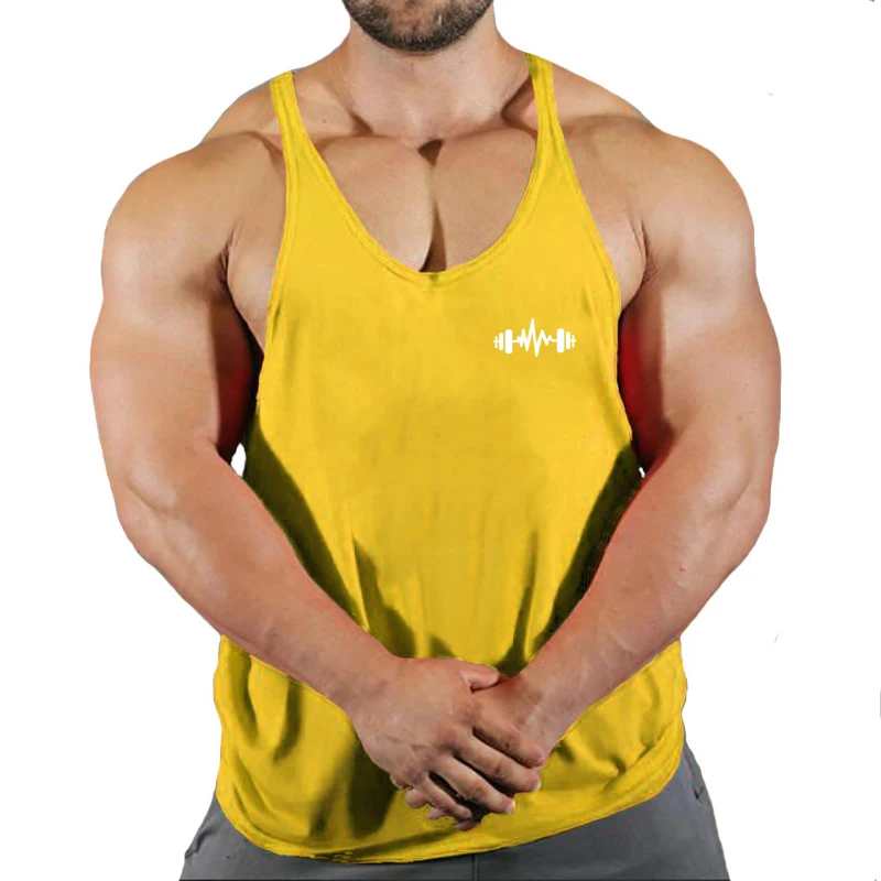 Brand Gym Stringer Tank Top Men Bodybuilding Clothing Cotton Sleeveless Shirt Man Fitness Vest Singlet Sportwear Workout Tanktop