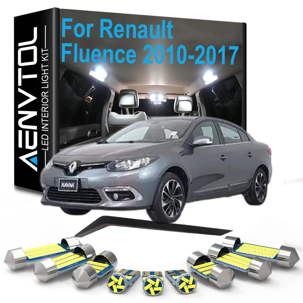 12Pcs Car Interior Light LED Bulb Kit For Renault Fluence Samsung SM3 ZE Z.E. 2010 2011 2012 2013 2014 2015 2016 2017 2018