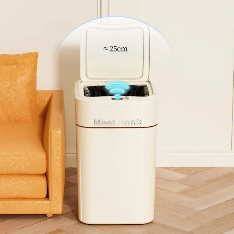Induction Trash Can Large Capacity Antibacterial Trash Bin Household Food Waste Disposal Garbage Bin Kitchen Clean Accessories