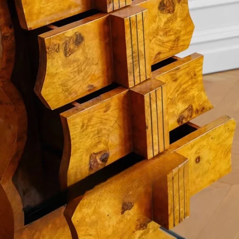 

Medieval solid wood tree tumor pattern cello chest designer, art decoration cabinet household