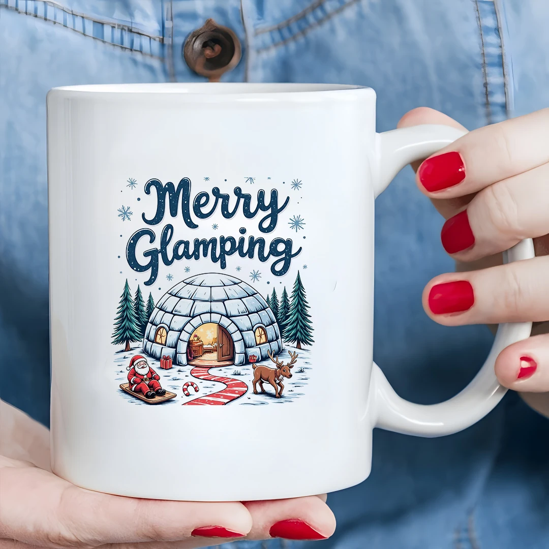 

11oz Cup + Christmas Snowflake Theme + Kids Multi-functional Cup - Christmas Gift - Santa Office Cup