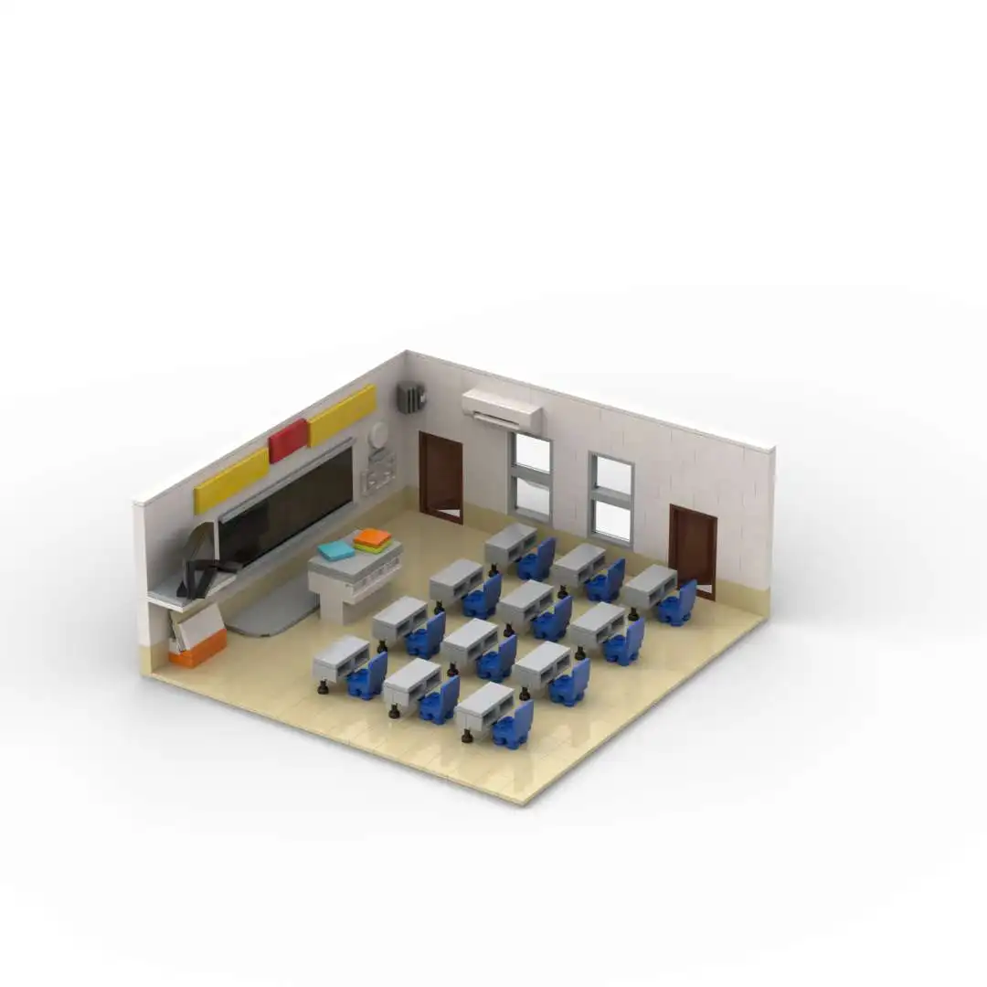 

MOC small particle assembly building block creative classroom small scene gift children's educational handmade DIY toy