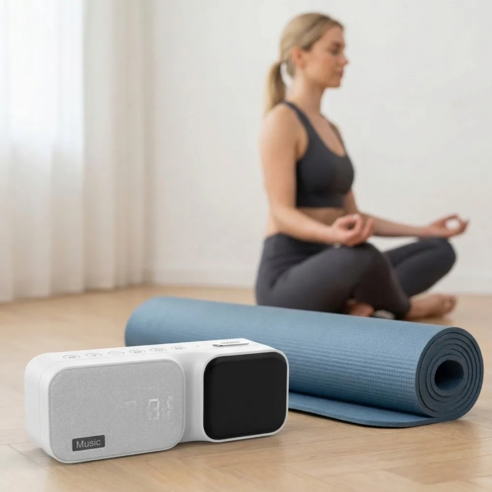 

FM-радио Bluetooth-колонка с LED-дисплеем, высококачественный генератор белого шума, беспроводной, с поддержкой TF-карт, цифровой настольный будильник