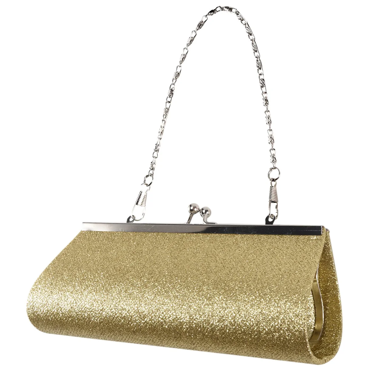 Women Glitter Clutch Purse Evening Party Wedding Banquet Handbag Shoulder Bag (Gold)