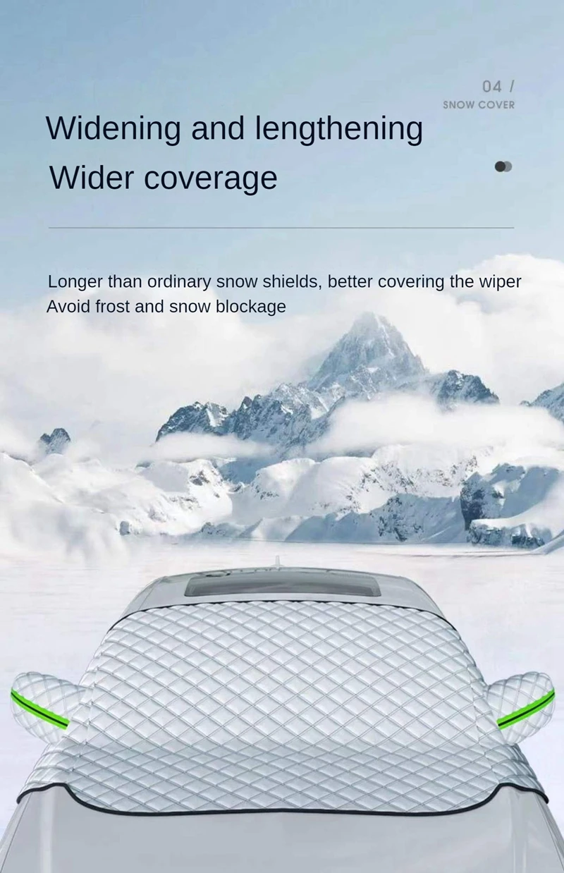 Sonnenschutzabdeckung für Auto-Windschutzscheibe, Schnee- und Sonnenschutz, Wasserdichter Magnetischer Schutz für die Frontscheibe – Detail 8