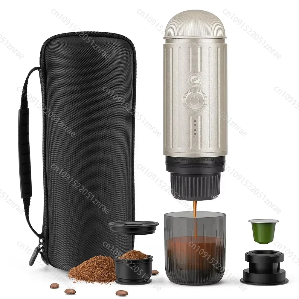 Portable Espresso Coffee Maker 2 Cups Fit Nespresso Pods or Coffee Powder Machine for Travel Outdoo 19 Bar Pressure