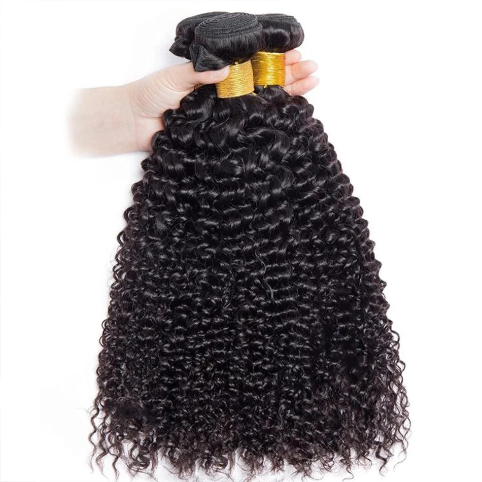 Indian Afro Kinky Curly Bundles 1/3/4PCS Human Hair Extensions Unprocessed Virgin Hair 100% Human Hair Weave Bundles Jerry Curl