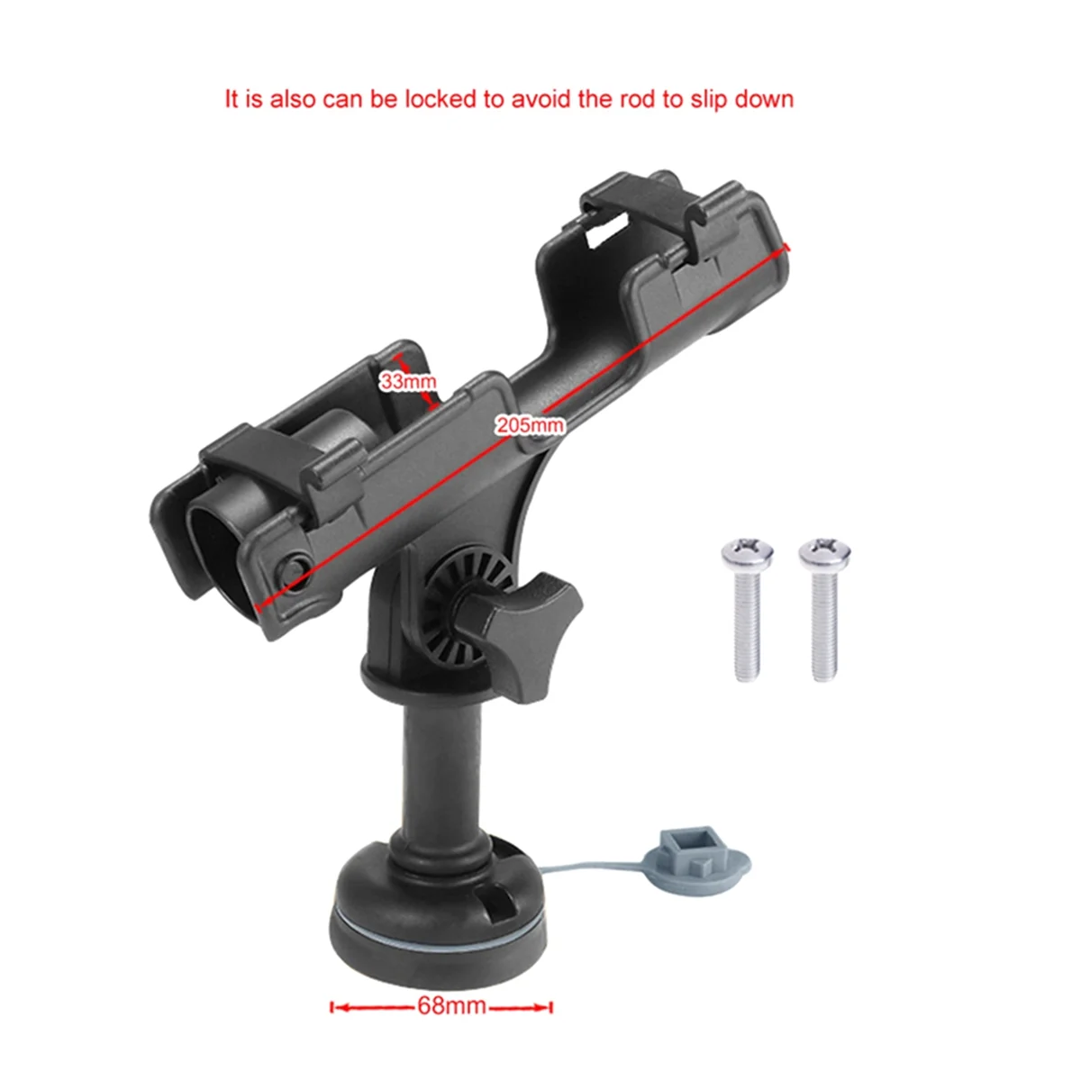 M87K Kayak Fishing Rod Holder Universal Fit Kit 360-Degree Adjustment Canoe Draft Fishing Boat Powerlock Rod Holder Black