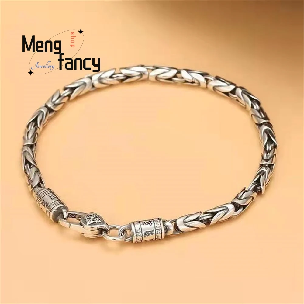 

New Men's Peace Grain Silver Plated Bracelet Charm Exquisite High-grade Personalized Luxury Quality Fashion Jewelry Holiday Gift