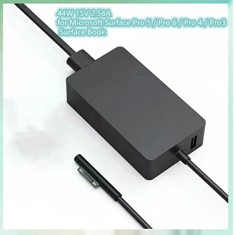 US Tablet PC AC Adapter 44W 15V 2.58A Power Supply Laptop Charger for Microsoft Surface Pro 5 / Pro 6 / Pro 4 / Pro3 / Surface B