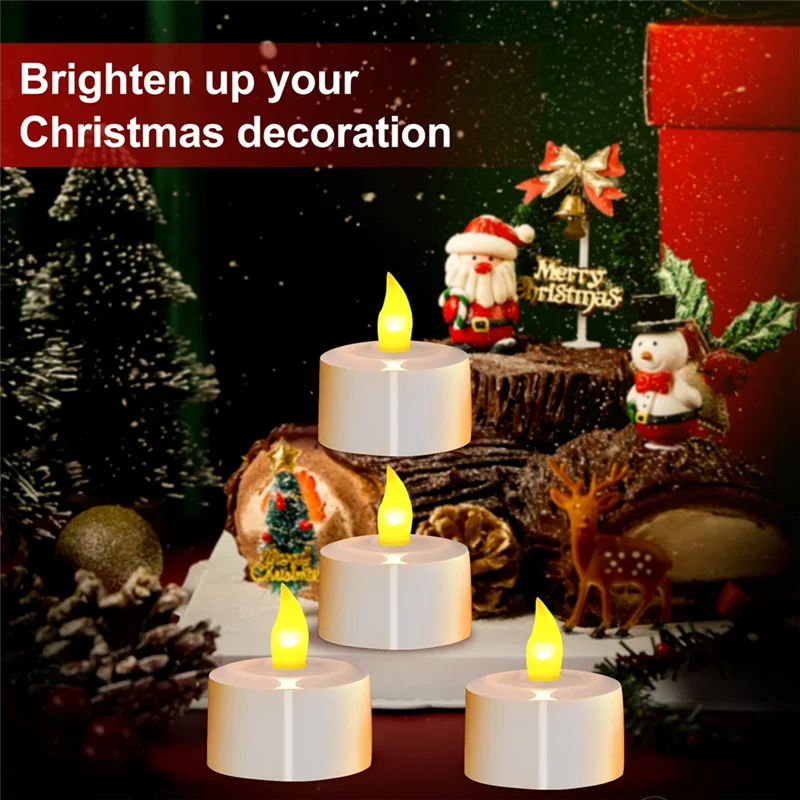 M11K-Rechargeable Flameless Tea Lights Candles With Remote Control Timer & Charging Base For Lantern Pool Weddings Emergency