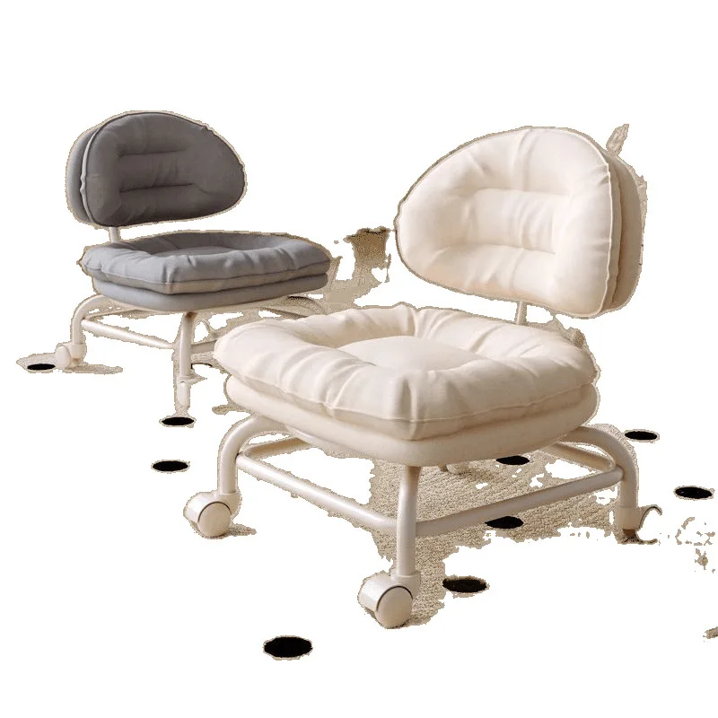 

Universal wheel household low stool with baby artifact children's soft cushion with backrest silent mobile pulley stool