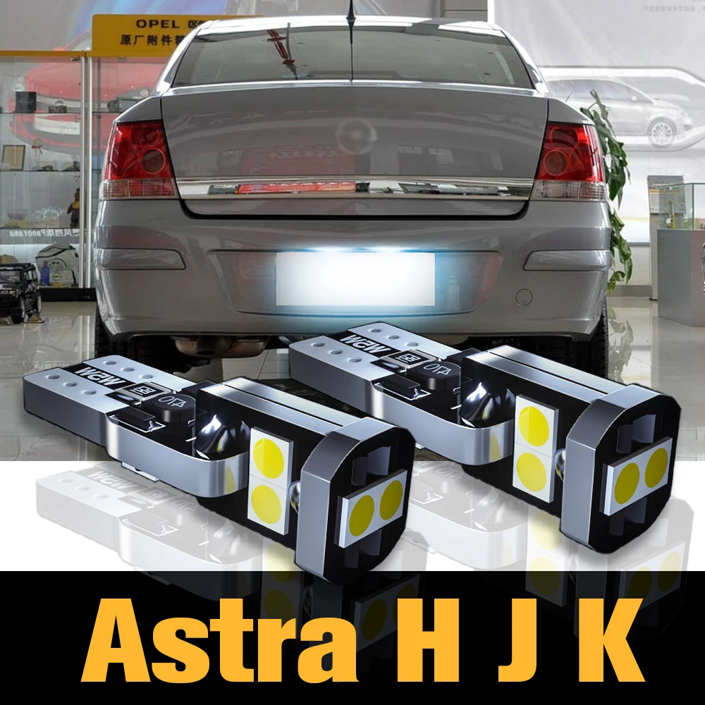 2 buah lampu aksesori lampu plat nomor LED Canbus untuk Opel Astra H J K 2004-2021 2011 2012 2013 2015 2016 2017 2018 2019