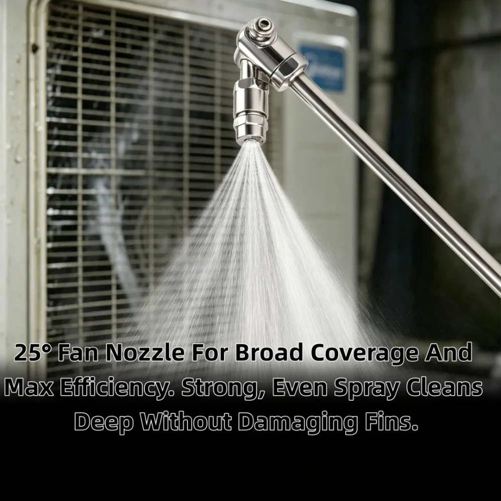 Angle Adjustable Air Conditioner Cleaning Wand With 1/4" Quick Plug For High Pressure Washer Gun Sprayer 25° Fan image 4