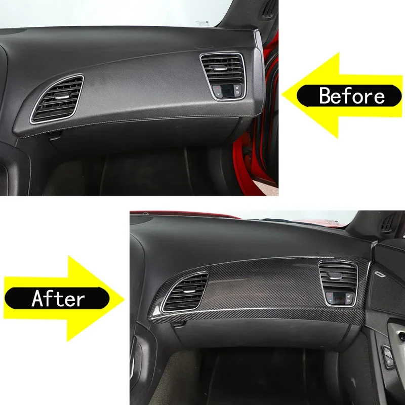 

For 2014-19 Chevrolet Corvette C7 Z06 real carbon fiber car styling co-driver air outlet frame sticker car interior accessories